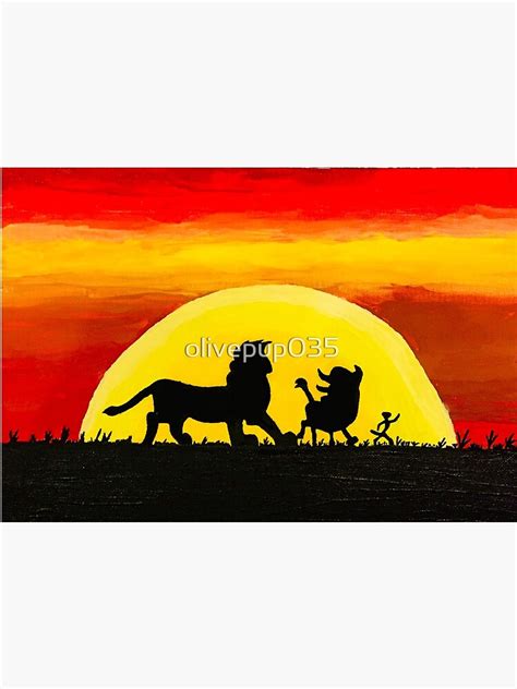 The Lion King Painting At Sunset Art Print For Sale By Olivepup035