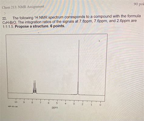 Solved Pol Chem Nmr Assignment The Following H Chegg