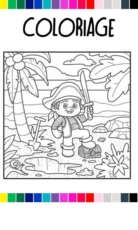 Coloriage à imprimer le pirate et l île aux trésors coloriage