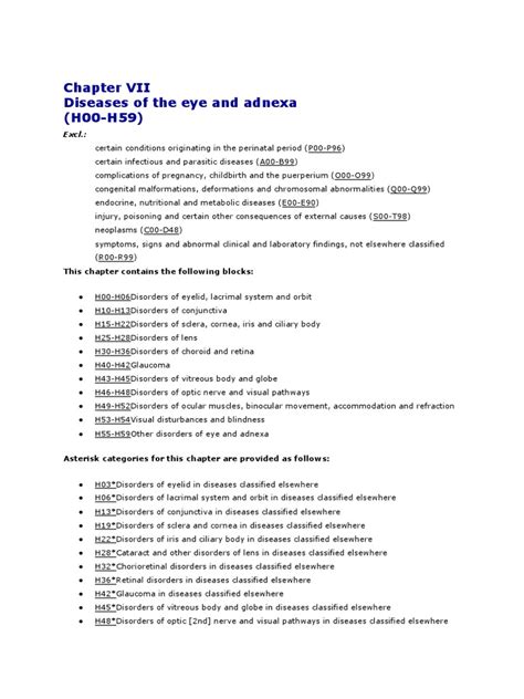 Diseases Of The Eye And Adnexa H00 H59 Excl Pdf