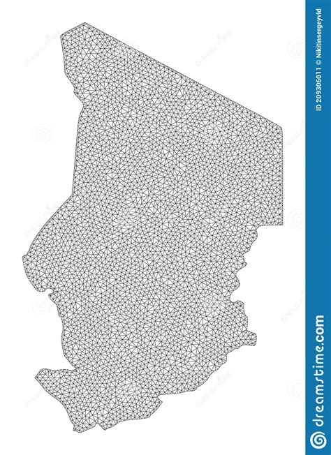 Veelhoekige 2d Maasrasterkaart Met Hoog Detail Van Tsjaadabstracties