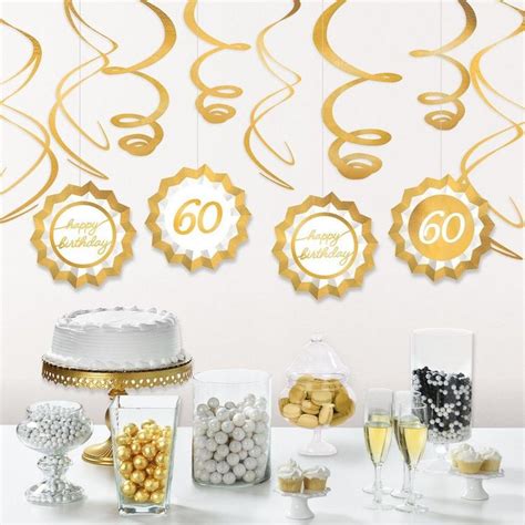 Metallic Golden Age 60th Birthday Room Decorating Kit Deluxe Party City