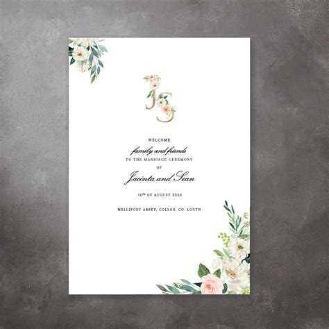 Blush Pink Floral Mass Booklet Wedding Invitations And Wedding