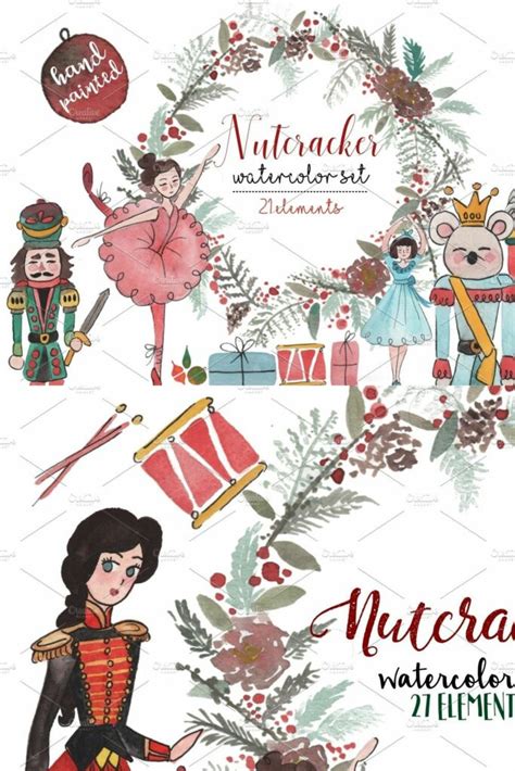 Nutcracker Watercolor Set MasterBundles