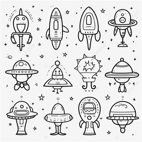 Cohete Espacial Doodle Guerras Espaciales Conjunto De Colección