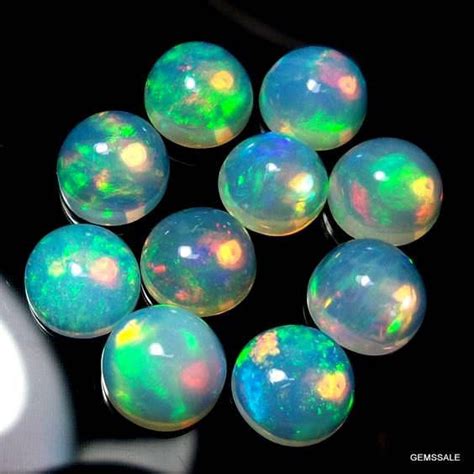 5 Pcs Lot 8mm ETHIOPIAN OPAL Cabochon Round Gemstone AAA Natural