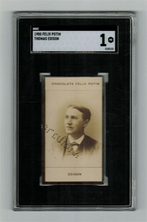 SGC 1 THOMAS EDISON 1900 Felix Potin Chocolate Card ONLY ONE GRADED By