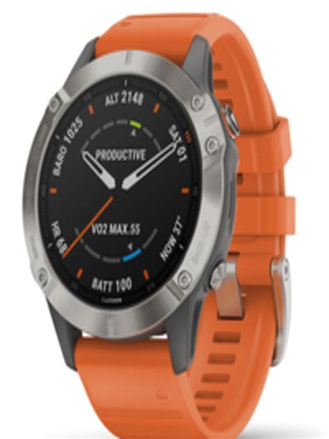 Buy Garmin Black And Orange Fenix 6 Sapphire Titanium Smart Watch Smart Watches For Unisex