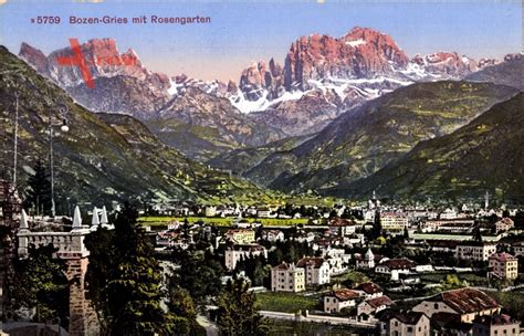 Bolzano Bozen Gries Trentino Südtirol Blick auf den Ort mit