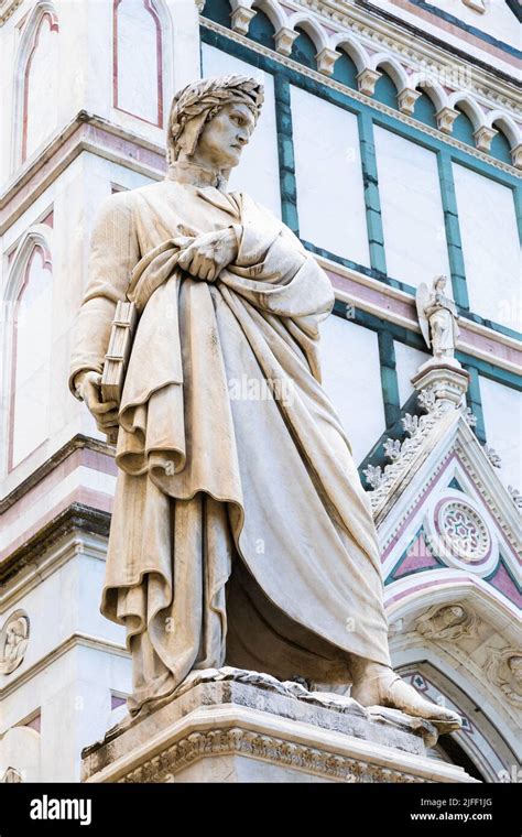 Dante Alighieri Statue In Florence Tuscany Region Italy Stock Photo