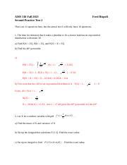 Ams Second Practice Test Solutions Docx Ams Fall