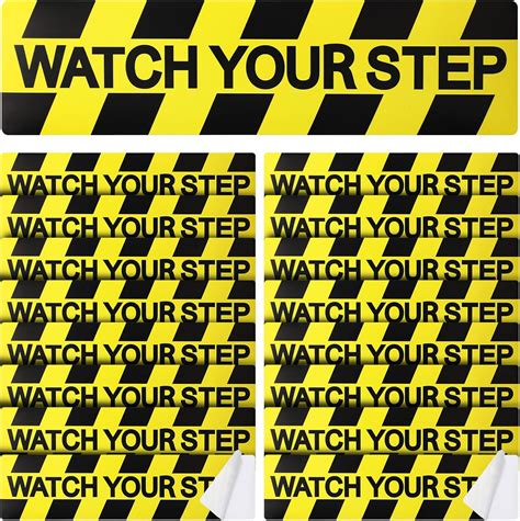 Skyygemm Watch Your Step Floor Decals Stickers 20 Pack 20 X 5 Inch Watch Your Step