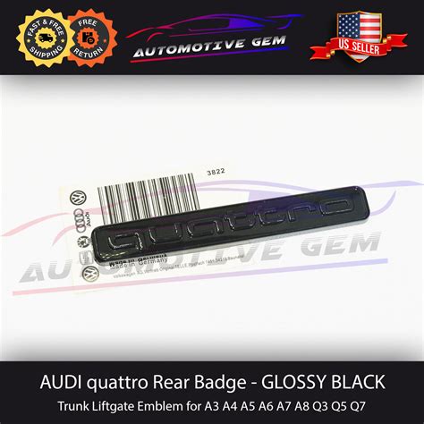 Audi Quattro Emblem Gloss Black D Badge Grelly Italia