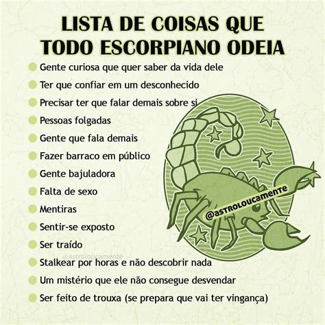 Lista De Coisas Que Todo Escorpiano Odeia Confere Escorpianos Para