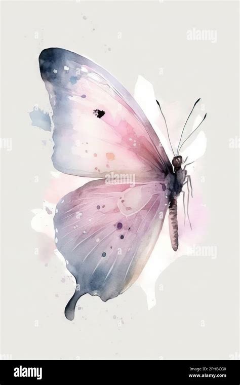 Beautiful Light Pink Butterfly Watercolor Butterfly Watercolor Painting