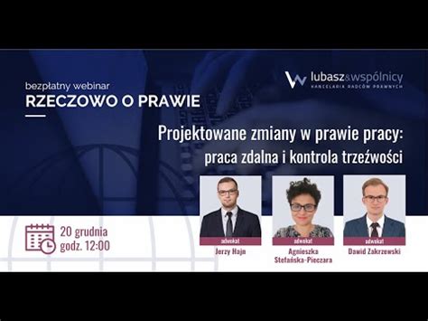 Projektowane Zmiany W Prawie Pracy Praca Zdalna I Kontrola Trze Wo Ci