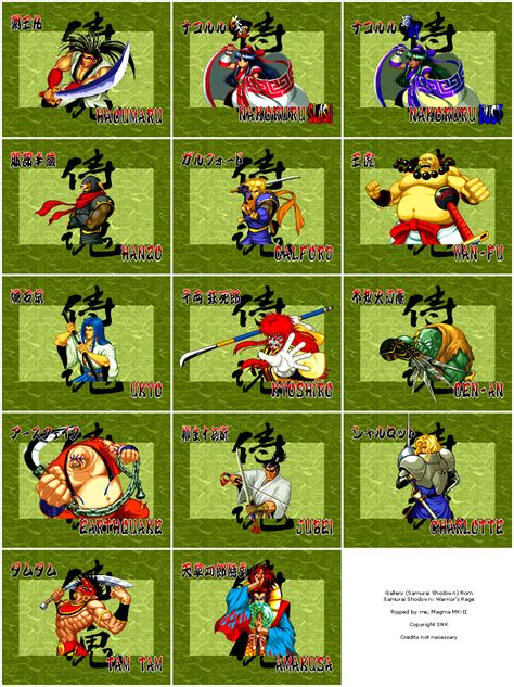 The Spriters Resource Full Sheet View Samurai Shodown Warriors