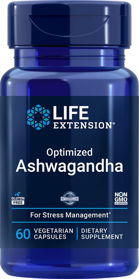 Optimized Ashwagandha Extract 60 Vegetarian Capsules Life Extension