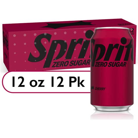 Sprite Zero Sugar Cherry Lemon Lime Diet Soda Soft Drinks 12 Fl Oz