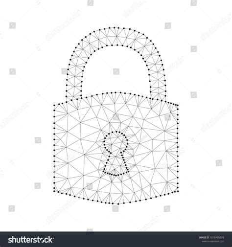 Cyber Security Concept Lock Symbol From Lines Royalty Free Stock