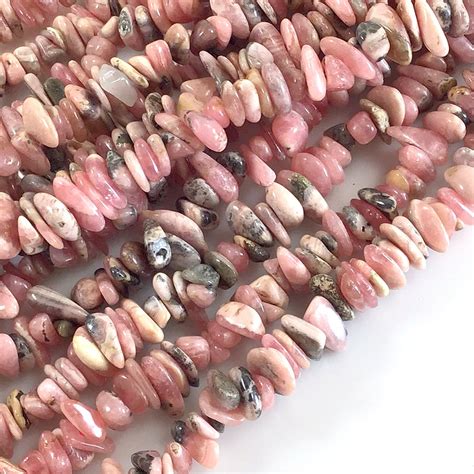 Rhodochrosite Chip Bead Pink Rhodochrosite Nugget Small Pebble Bead Mm