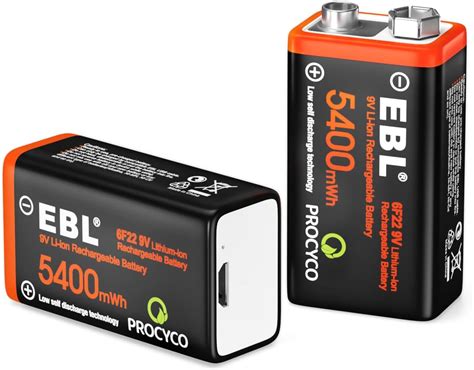 Ebl Rechargeable V Lithium Batteries Mwh Usb Volt Li Ion