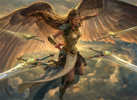 Artwork Fantasy Art Women Fantasy Girl Angel Wings Sword Long