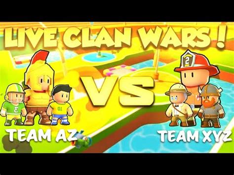 AZ Vs XYZ Live Clan War Stumble Guys Live Who Will Win YouTube