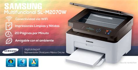 Impresora Samsung Sl M2070w Láser Multifuncional Conexión Wifi Blanco