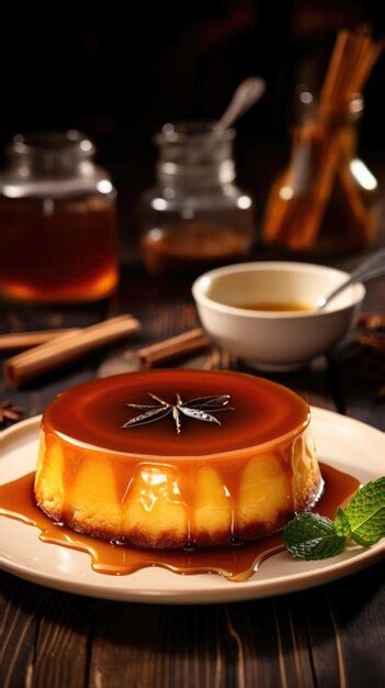 Premium AI Image Creme Caramel Flan Caramel Pudding