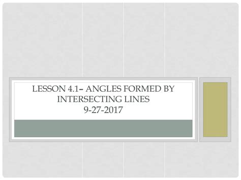 PPT - Exploring Angles Formed by Intersecting Lines PowerPoint