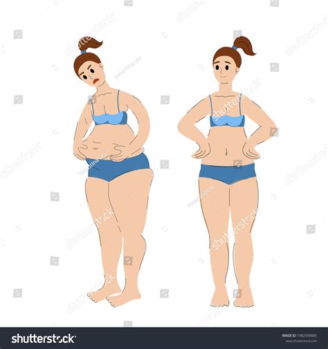 Before After Weight Gain Weight Loss Stock Vector (Royalty Free ...