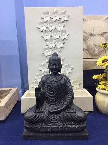 Stonemart Hand Carved Abhaya Mudra Black Buddha Statue Size Dimension