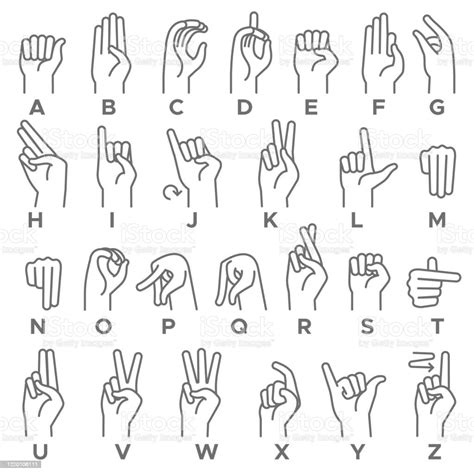 Deafmutes Hand Language Learning Alphabet Nonverbal Deafmute