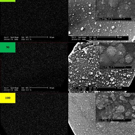 Surface Morphology Of TiO2 And Ti Elemental Mapping At Several