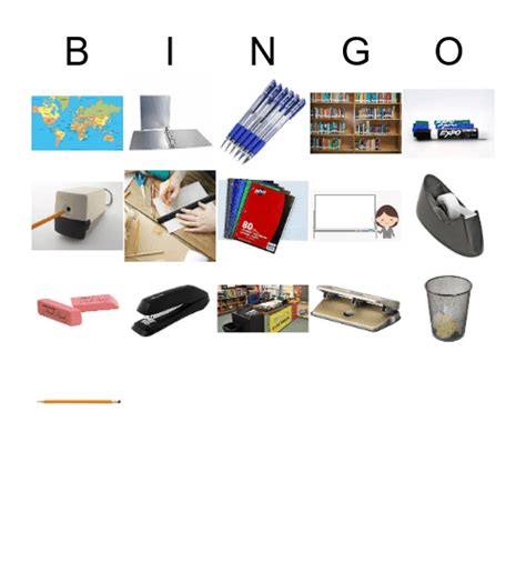 Classroom Objects Bingo Card