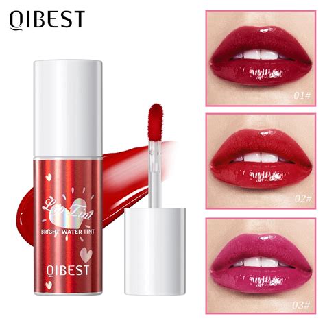 Qibest Mirror Lip Glaze Water Lipgloss Sexy Red Lip Tint Liquid Lipstick Long Lasting