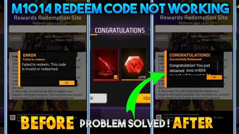 EVO M1014 Redeem Code Error Problem Redeem Code Free Fire Today FF