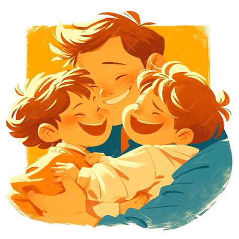 Premium Vector | Father and kids sharing cherished memories