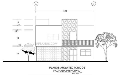 Descargar Plano De Casa De 2 Pisos Y 4 Dormitorios En AutoCAD Plano