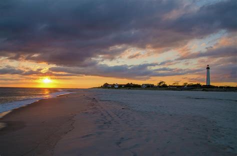 Sunset On The Beach Cape May New Jersey Photograph By Bill Cannon