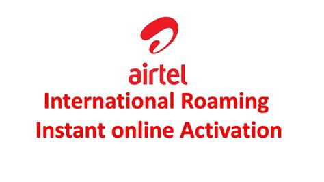 Airtel International Roaming Activation Youtube