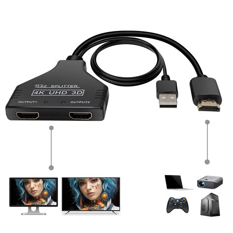 Amazon Divisor Hdmi K En Salidas K Hz Hdmi Cable Hdmi