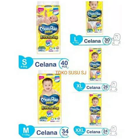 Jual MAMYPOKO MAMY POKO PAMPERS DIAPERS STANDAR XTRA KERING SIZE UKURAN