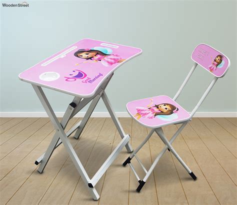 Buy Kids Foldable Study Table Set (Pink) Online in India at Best Price ...