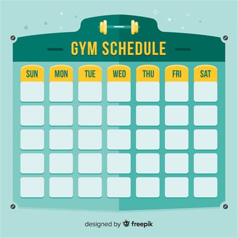 Plantilla Moderna De Horario De Gimnasio Con Dise O Plano Vector Gratis