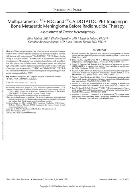 PDF Multiparametric 18F FDG And 68GA DOTATOC PET Imaging In Bone