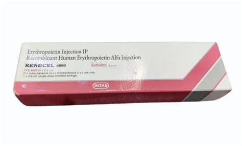 Renocel Erythropoietin 6000 Iu Injection Prescription At Rs 544 Box In