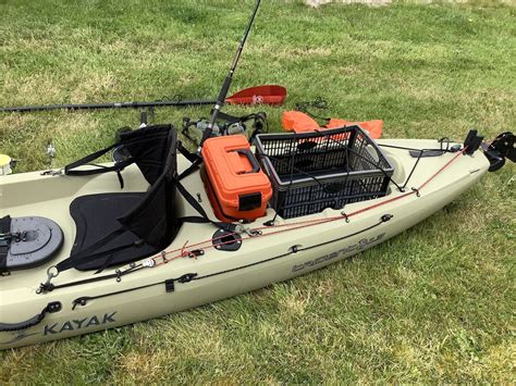 Ocean Kayak Trident Fishing Kayak With C Tug Trolley Carbon Paddle