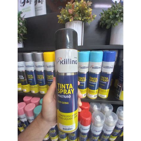 TINTA SPRAY PRETO BRILHANTE OU FOSCO USO GERAL AUTOMOTIVO 400ml